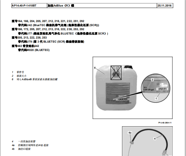 2011年奔驰GL320尿素相关资料