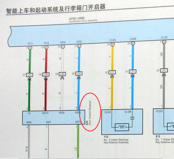 10年丰田皇冠遥控接收器线路图
