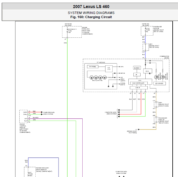 07年凌志LS460发电机线路图