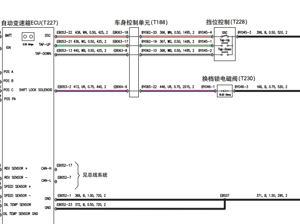 荣威550锁档电磁阀电路图