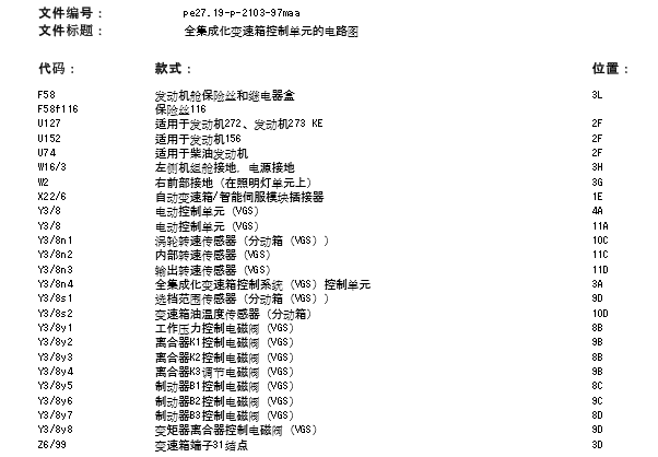 2012年奔驰GL450变速箱控制单元的电路图