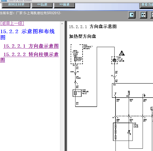 12年凯迪拉克SRX转向线路图