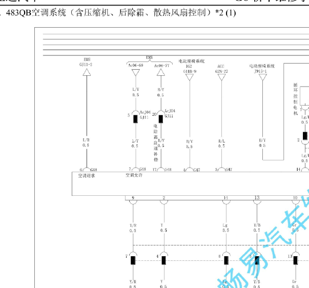 11年比亚迪483QB空调线路图