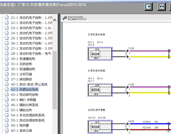 16年福克斯ABS线路图