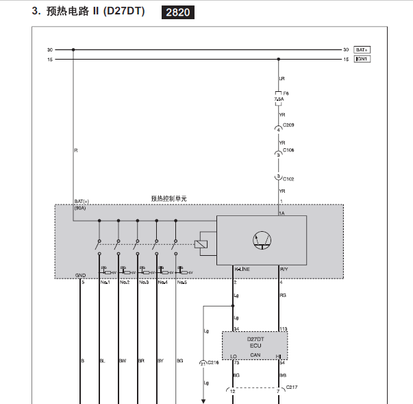 06年双龙雷斯特预热电路图