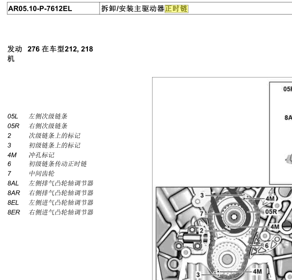 2014年奔驰E320L发动机正时