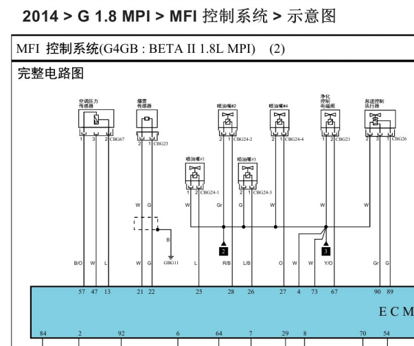 现代G4GB发动机电路图