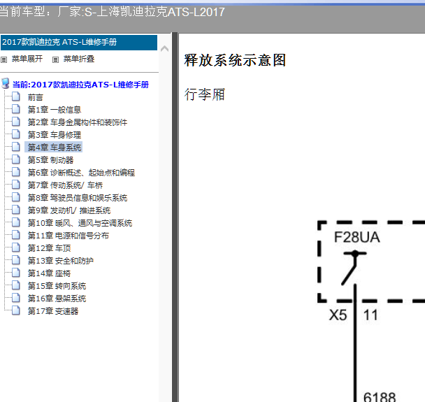 17年凯迪拉克ATS-L行李箱开关电路图