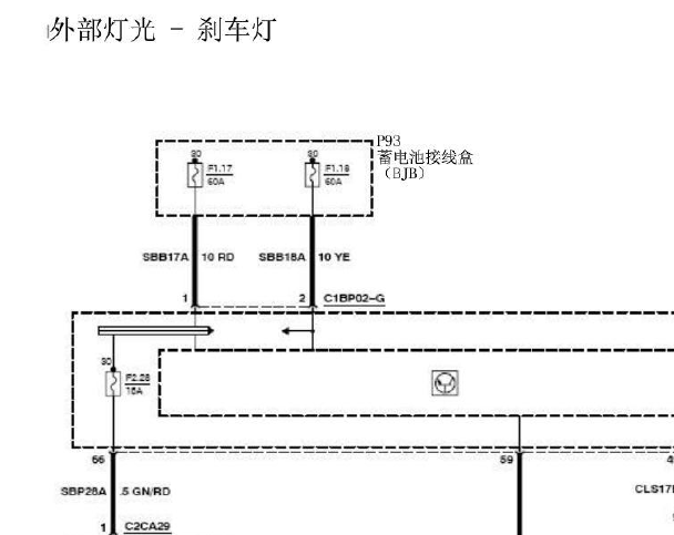 福特MAX刹车灯电路图