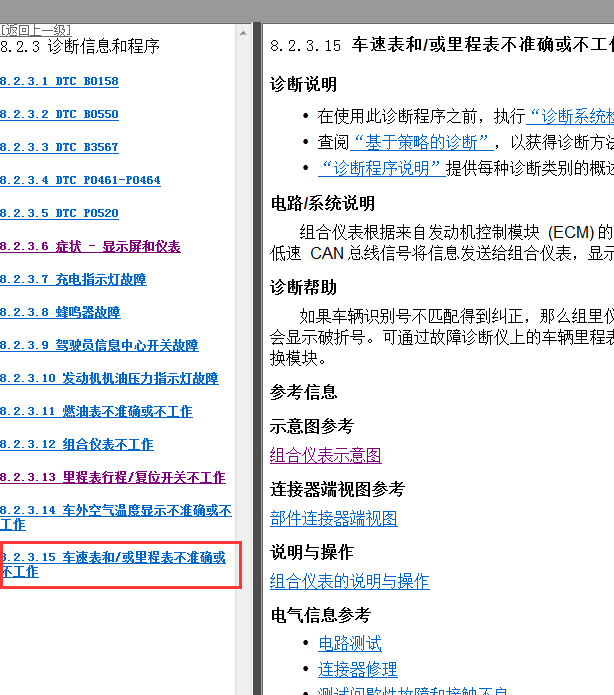2011年雪佛兰科鲁兹仪表诊断资料