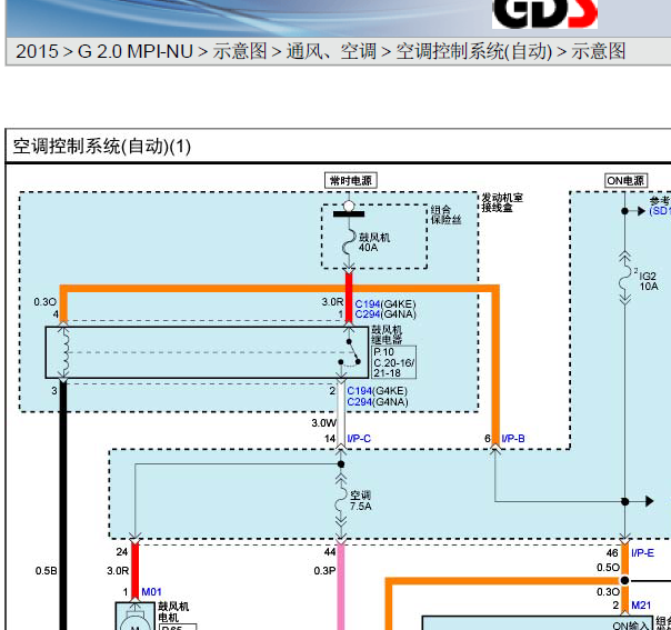 15年起亚智跑空调线路图