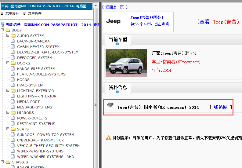 2014年吉普指南者电路图