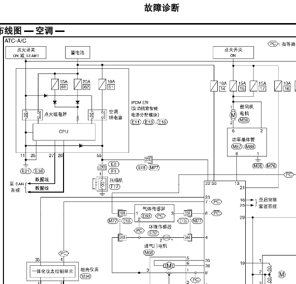 日产轩逸空调线路图