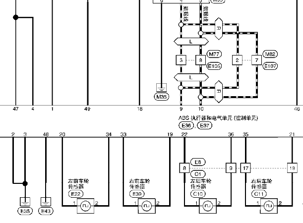 2016年日产途乐ABS电路图