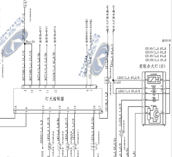 长安逸动大灯线路图