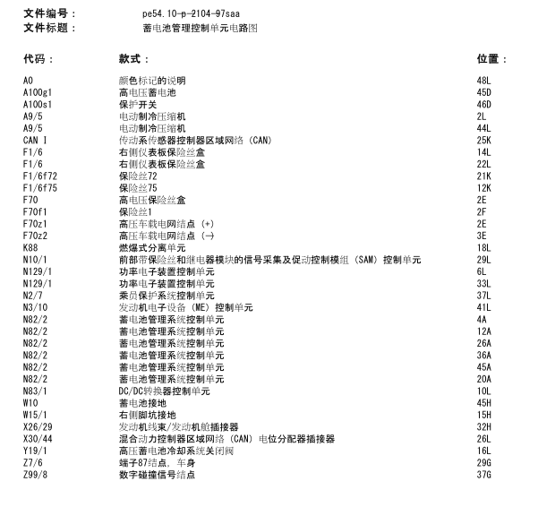 11年奔驰S400蓄电池线路图