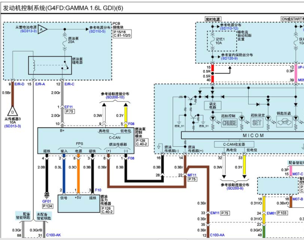 领动发动机G4FD电路图