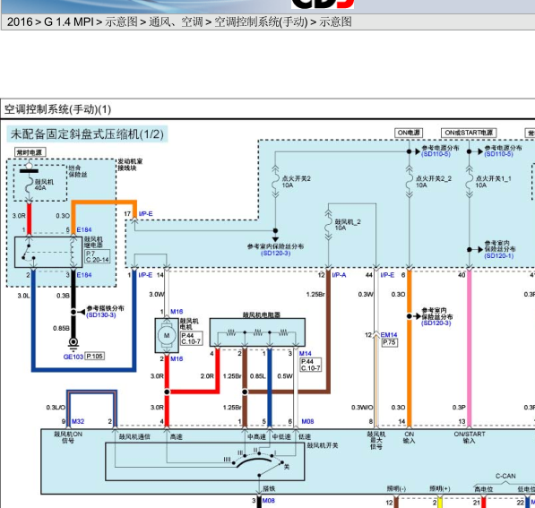 16年现代瑞纳空调线路图