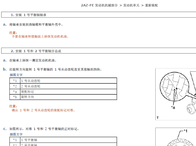 丰田2AZ发动机平衡轴资料