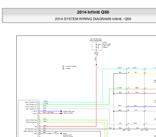2014年英菲尼迪Q50导航电路图