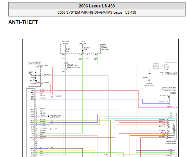 2006年雷克萨斯 LS430智能防盗电路