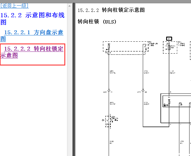 2015凯迪拉克ATSL 方向管柱锁电路图