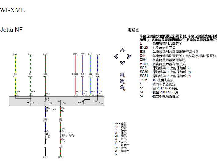 17年大众捷达基本装备线路图