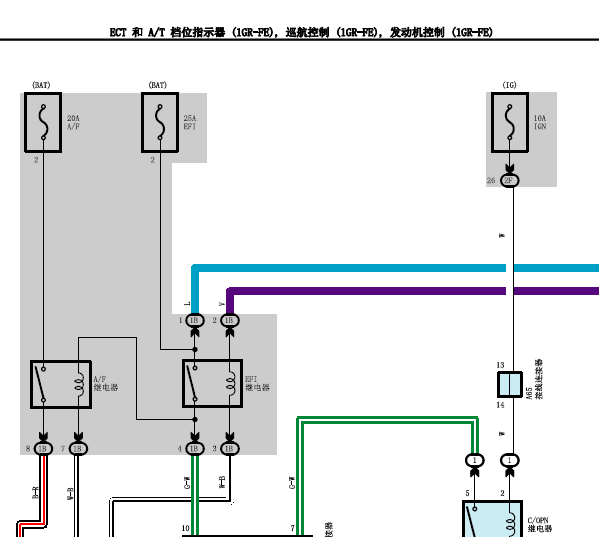 2010年丰田霸道发动机电路图