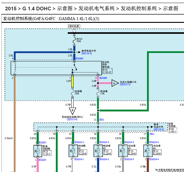 15年起亚K2发动机线路图