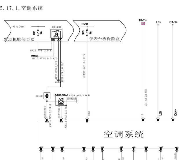 2016年长安CX70空调电路图