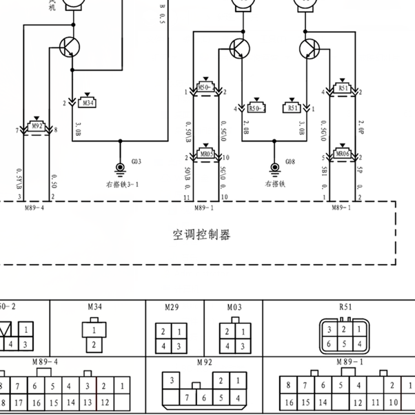 2014年江淮瑞风M5空调电路图