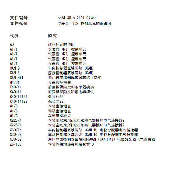 2019年奔驰威霆仪表电路图