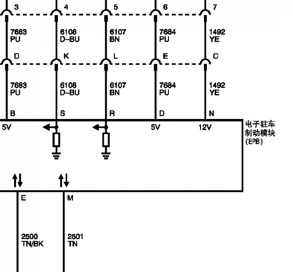 08年凯迪拉克CTS制动系统线路图