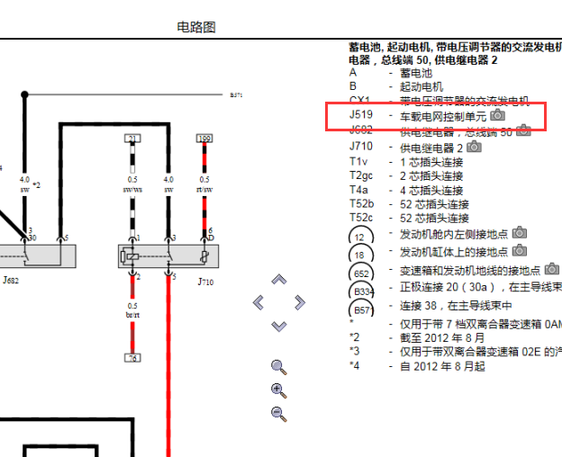 2012年大众迈腾车身电路图