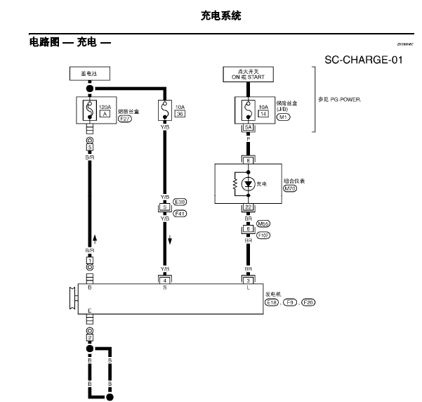 日产天籁发电机线路图