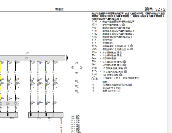 2010年奥迪Q5气囊电路图
