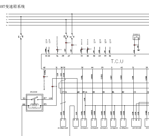 奇瑞AMT变速箱电路图