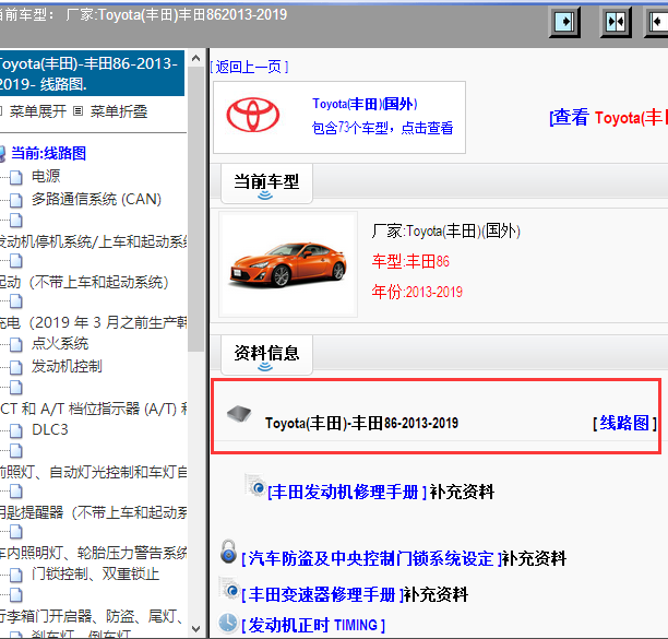 2013-2019年丰田86全车电路图