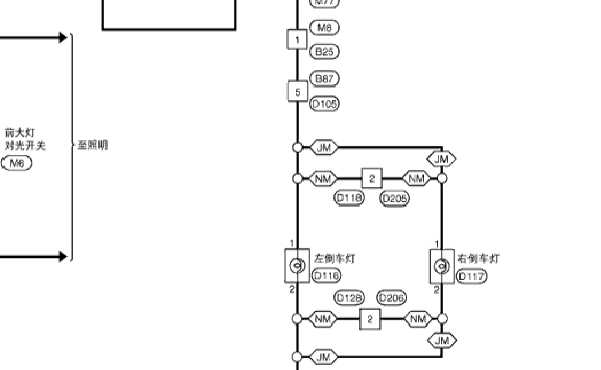 东风日产骊威倒车灯电路图