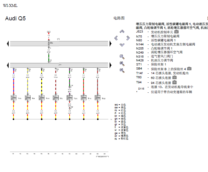 10年奥迪CADA发动机线路图