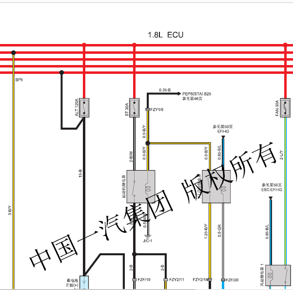 天津一汽骏派D60发动机线路图