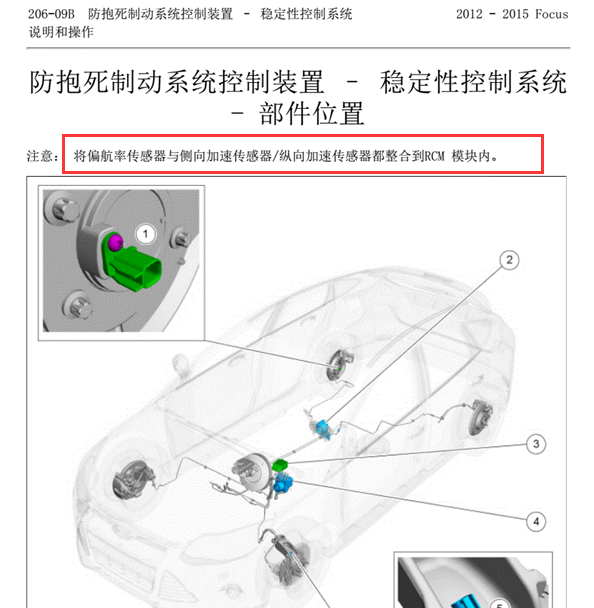 13年福特福克斯加速传感器位置