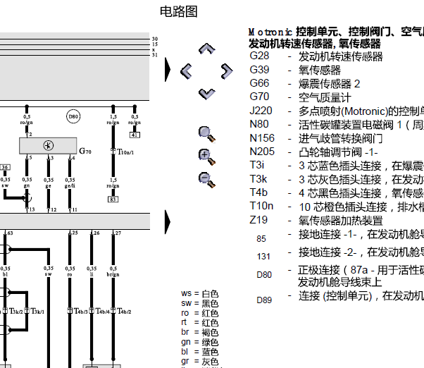 2004年奥迪A6空气流量计线路图