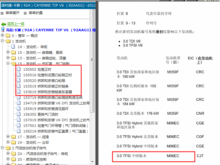 2012年保时捷卡宴正时