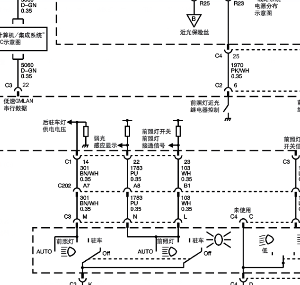 10年凯迪拉克大灯线路图