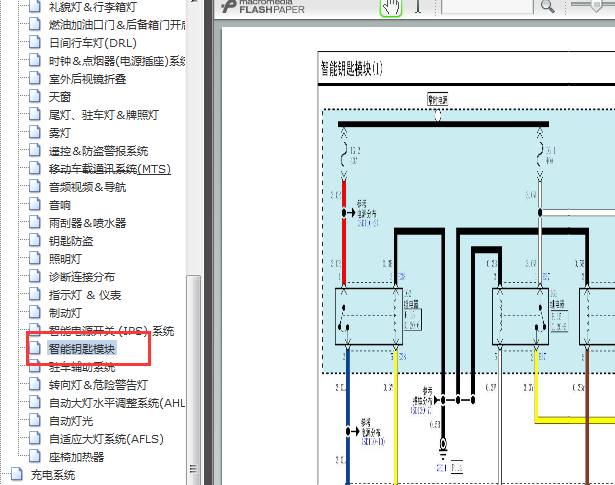 2013年现代胜达智能钥匙电路图