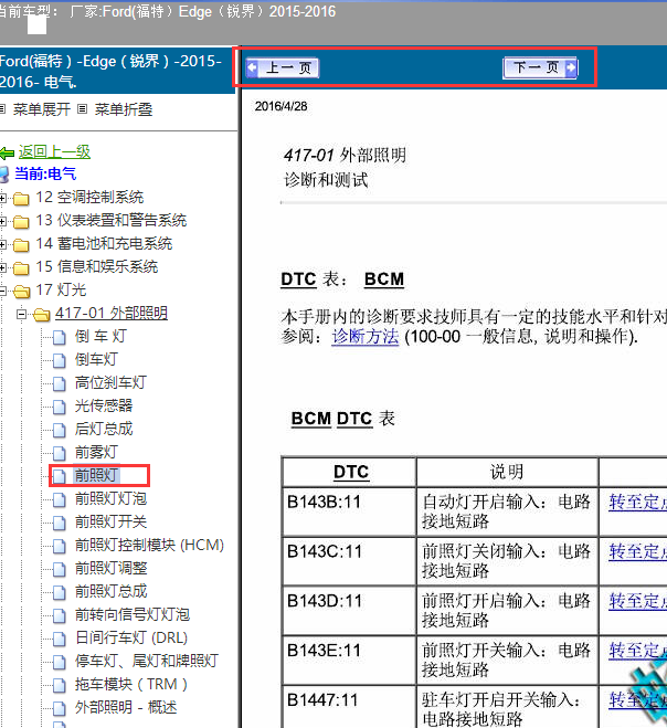 16年锐界大灯诊断手册