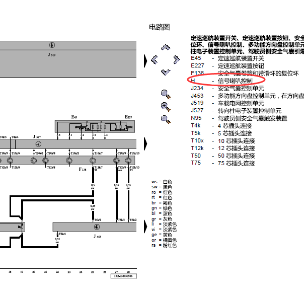 09年大众速腾信号喇叭线路图
