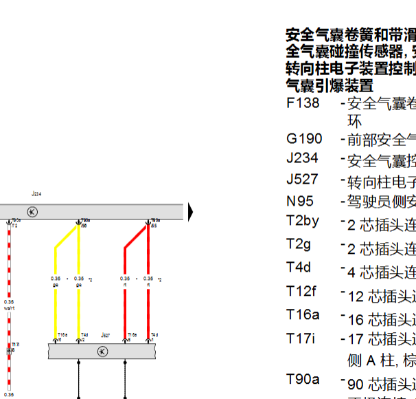2019年大众朗逸气囊电脑电路图