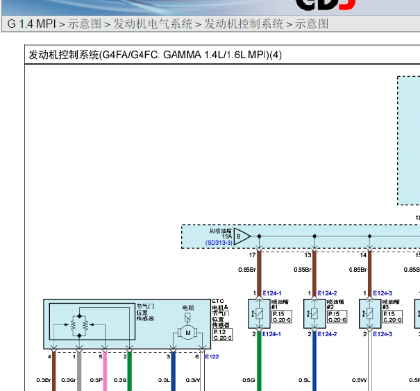 14年现代瑞纳发动机线路图